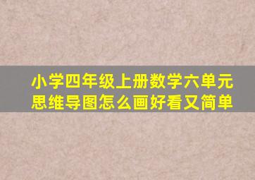 小学四年级上册数学六单元思维导图怎么画好看又简单