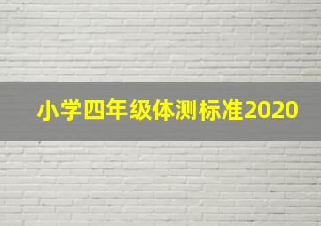 小学四年级体测标准2020