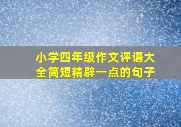 小学四年级作文评语大全简短精辟一点的句子