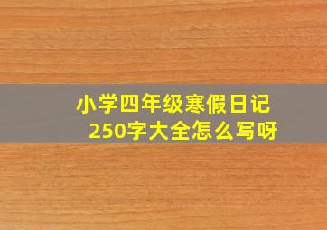 小学四年级寒假日记250字大全怎么写呀