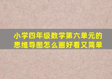 小学四年级数学第六单元的思维导图怎么画好看又简单