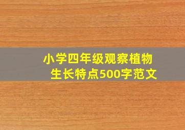 小学四年级观察植物生长特点500字范文