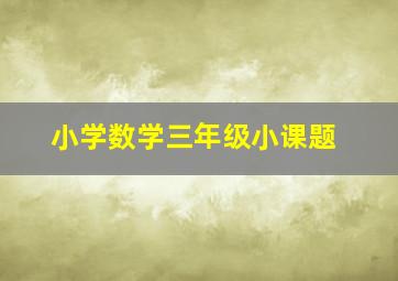 小学数学三年级小课题