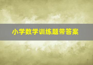 小学数学训练题带答案