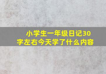 小学生一年级日记30字左右今天学了什么内容