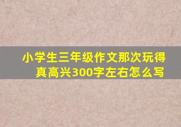 小学生三年级作文那次玩得真高兴300字左右怎么写