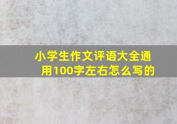 小学生作文评语大全通用100字左右怎么写的