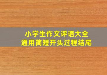 小学生作文评语大全通用简短开头过程结尾