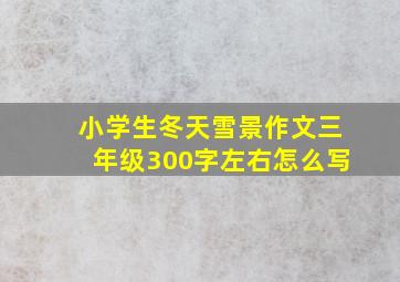 小学生冬天雪景作文三年级300字左右怎么写