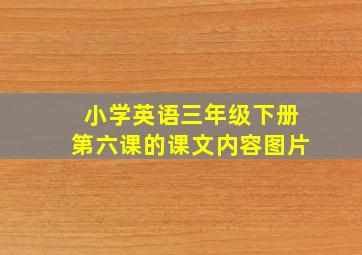 小学英语三年级下册第六课的课文内容图片