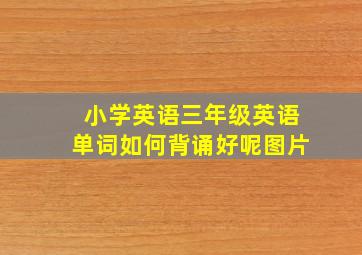 小学英语三年级英语单词如何背诵好呢图片