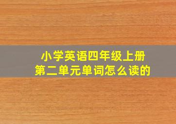 小学英语四年级上册第二单元单词怎么读的