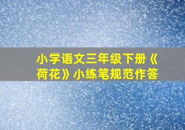 小学语文三年级下册《荷花》小练笔规范作答