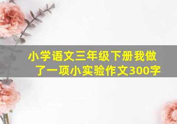 小学语文三年级下册我做了一项小实验作文300字