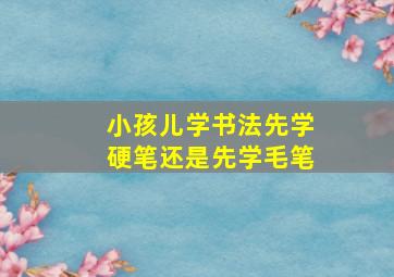 小孩儿学书法先学硬笔还是先学毛笔