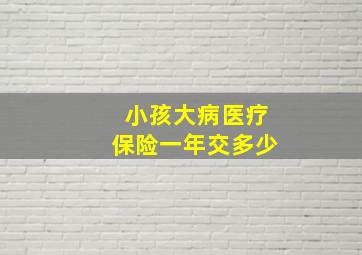 小孩大病医疗保险一年交多少