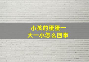 小孩的蛋蛋一大一小怎么回事