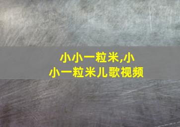 小小一粒米,小小一粒米儿歌视频