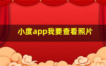 小度app我要查看照片