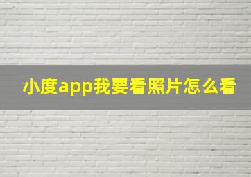 小度app我要看照片怎么看