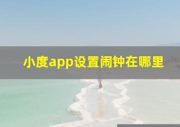 小度app设置闹钟在哪里