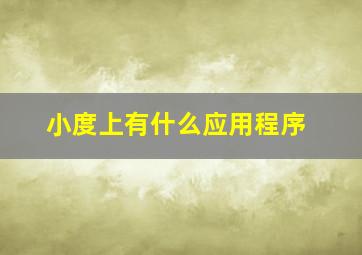 小度上有什么应用程序