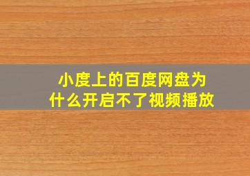 小度上的百度网盘为什么开启不了视频播放