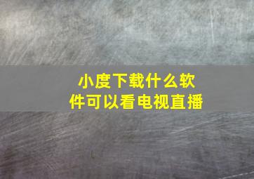 小度下载什么软件可以看电视直播