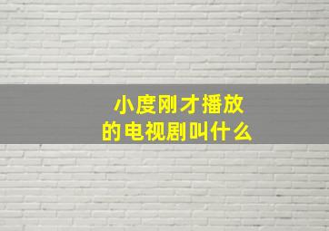 小度刚才播放的电视剧叫什么