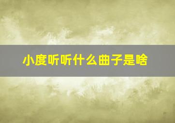 小度听听什么曲子是啥