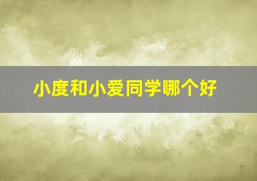 小度和小爱同学哪个好