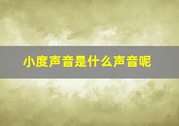 小度声音是什么声音呢