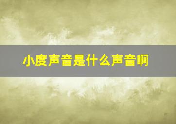 小度声音是什么声音啊