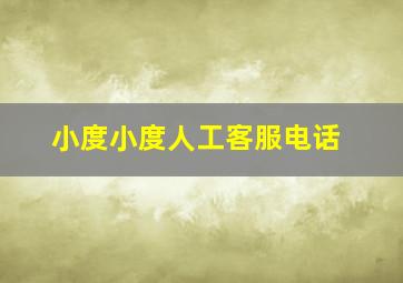 小度小度人工客服电话