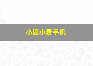 小度小看手机