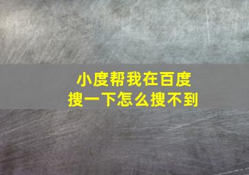 小度帮我在百度搜一下怎么搜不到