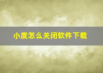 小度怎么关闭软件下载