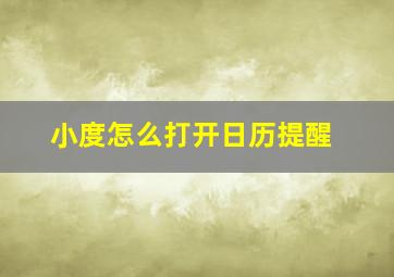 小度怎么打开日历提醒