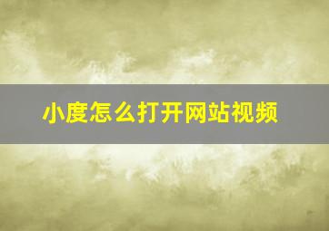 小度怎么打开网站视频