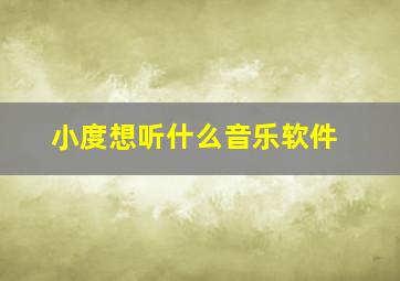 小度想听什么音乐软件