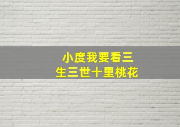 小度我要看三生三世十里桃花