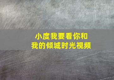 小度我要看你和我的倾城时光视频