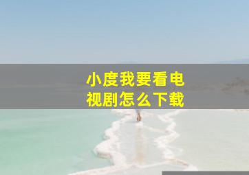 小度我要看电视剧怎么下载