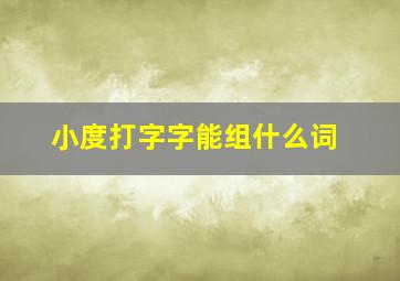 小度打字字能组什么词