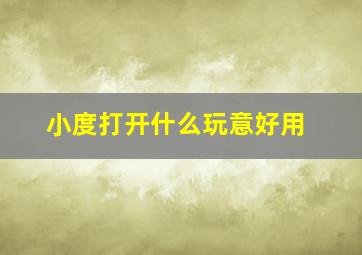 小度打开什么玩意好用