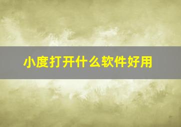 小度打开什么软件好用