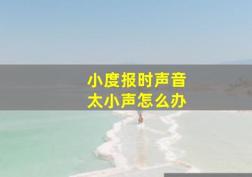 小度报时声音太小声怎么办