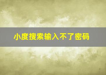 小度搜索输入不了密码