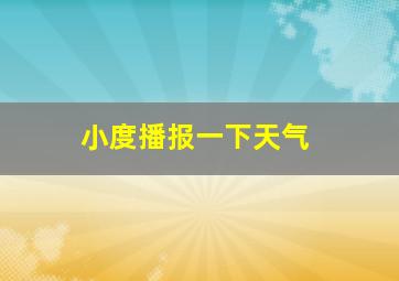 小度播报一下天气