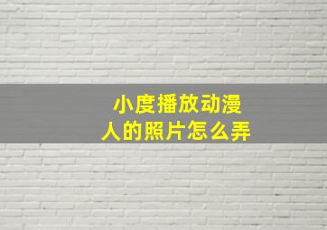 小度播放动漫人的照片怎么弄